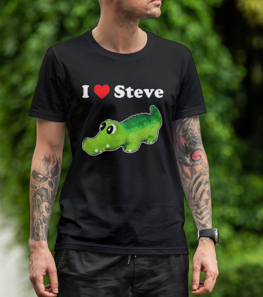 I Love Steve Cute Green Cartoon Gator T-Shirt