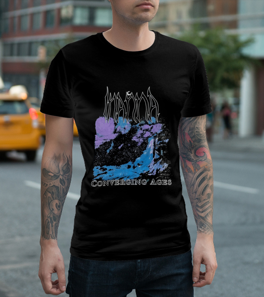 Inanna Converging Ages Abstract Purple And Blue T-Shirt