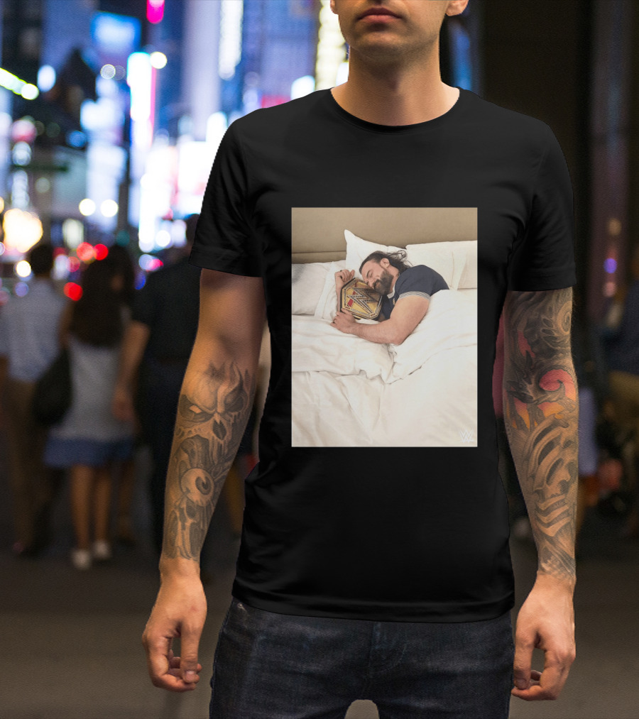 Drew McIntyre WWE Champion Sleeping Image T-Shirt
