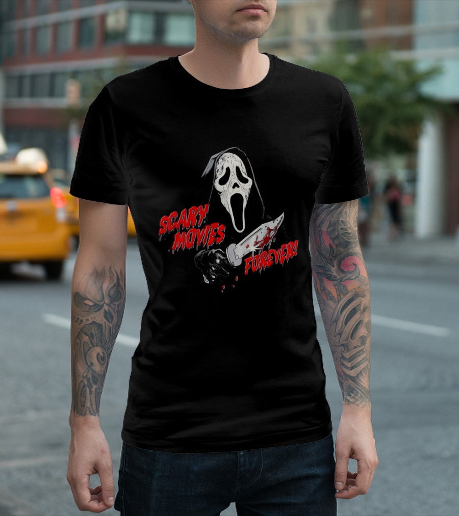 Ghostface Scary Movies Forever Knife Scream T-Shirt