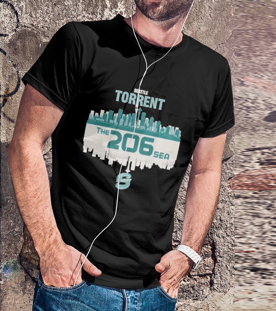 The 206 Sea Seattle Torrent Hockey City Skyline T-Shirt