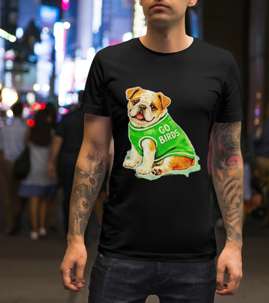 Briish Bulldog Go Birds Phillygoat Passyunk Avenue Green Jersey T-Shirt