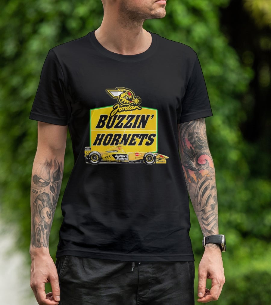 Buzzin' Hornets Jordan F1 En Honda Car T-Shirt