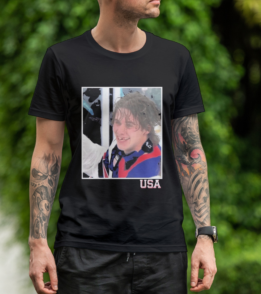 USA Hockey Jack Hughes Overtime Winner Celebration Moment T-Shirt