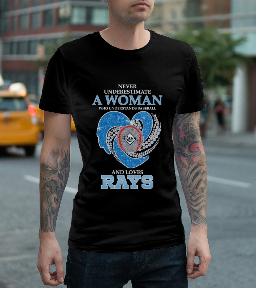 Underestimate A Woman Who Loves Rays T-Shirt