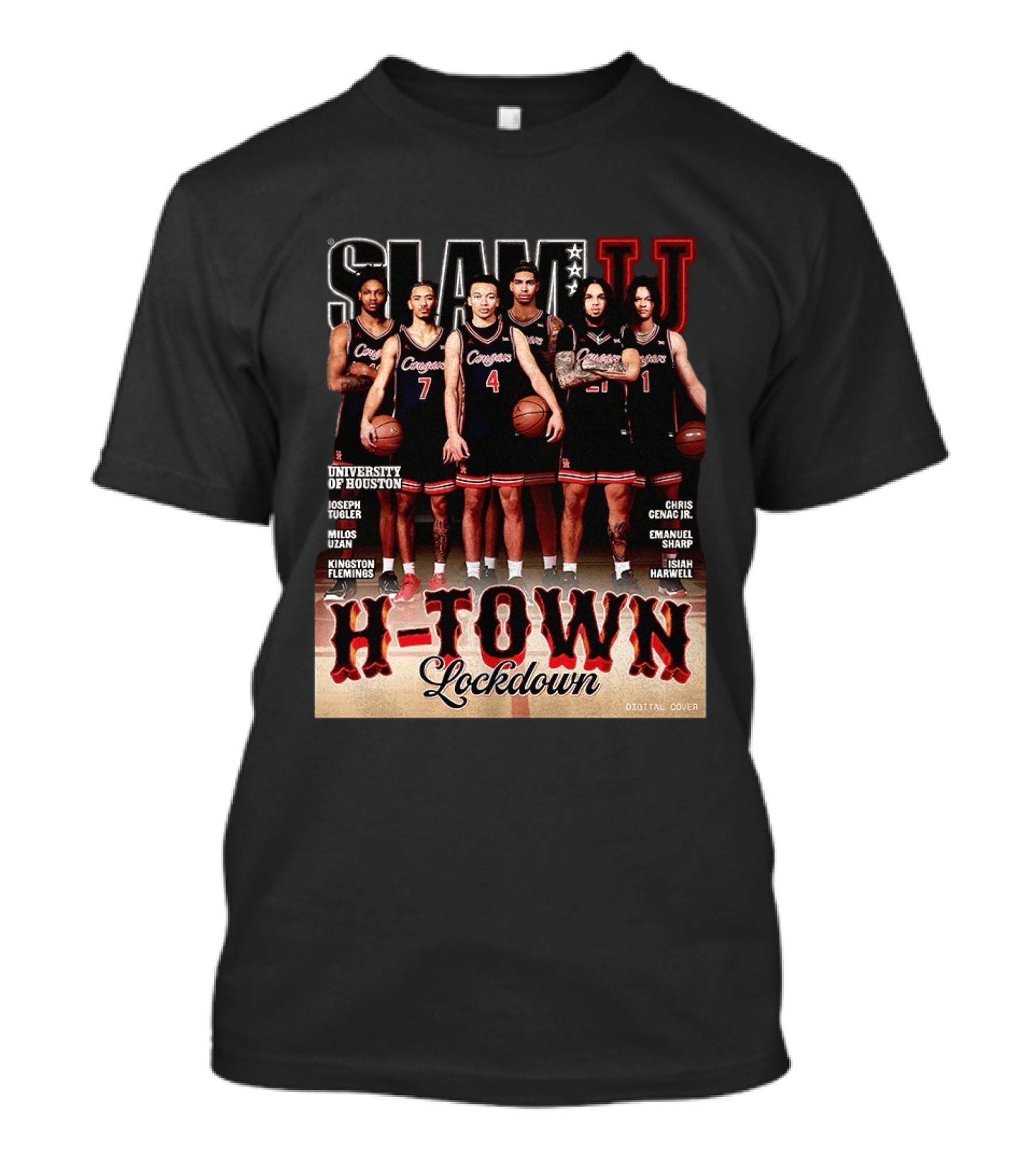 Slam U H Town Lockdown University Of Houston Basketball Team Cover T-Shirt