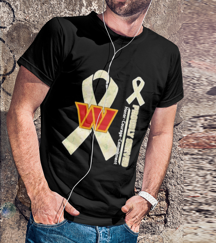 Washington Commanders Breast Cancer Awareness Proudly Served Honor Courage Commitment T-Shirt