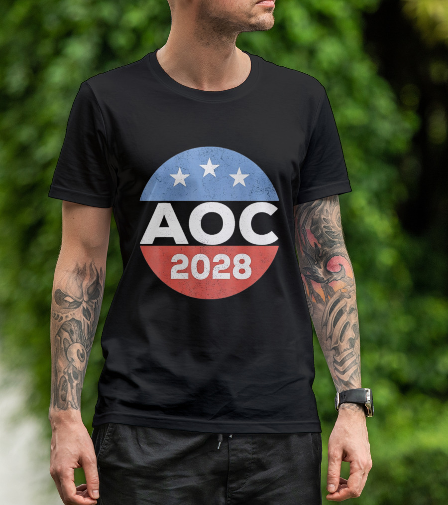 AOC 2028 Campaign Stars Political Election T-Shirt
