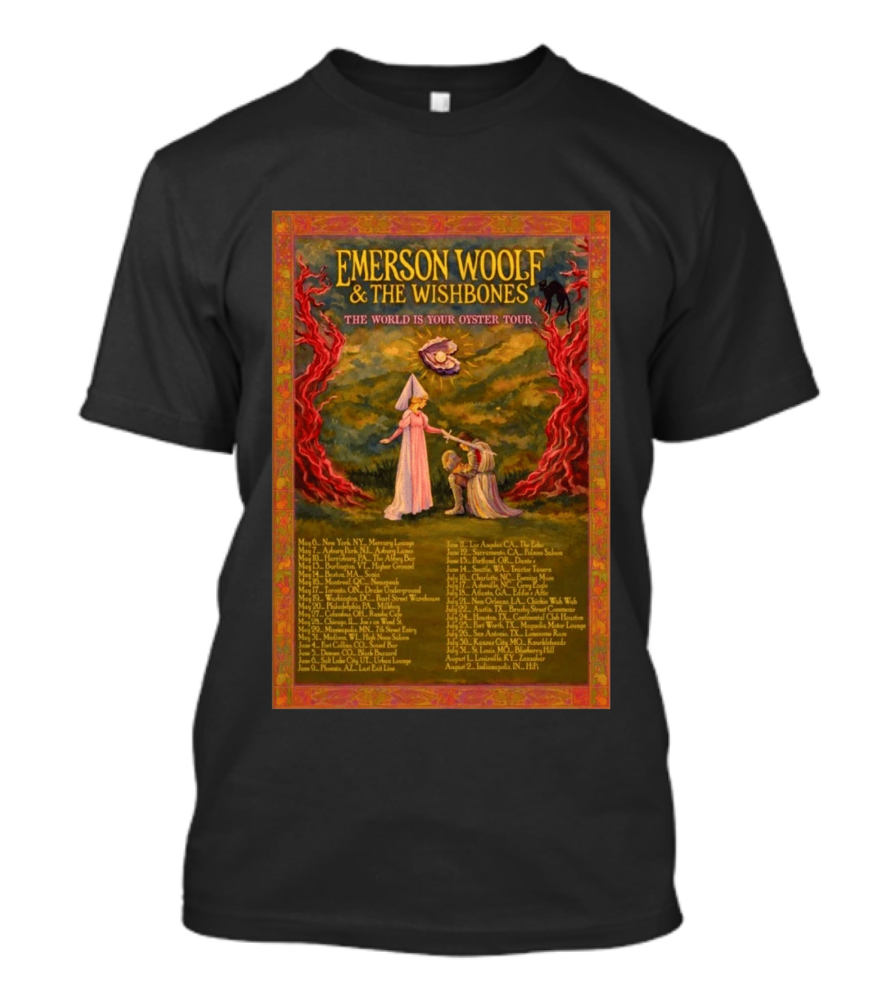 Emerson Woolf And The Wishbones Tour Dates The World Is Your Oyster Tour 2026 Concert T-Shirt