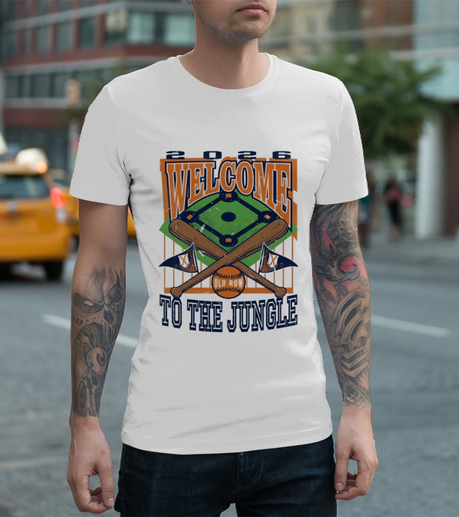 Auburn Tigers 2026 Welcome To The Jungle Baseball Field And Crossed Bats T-Shirt