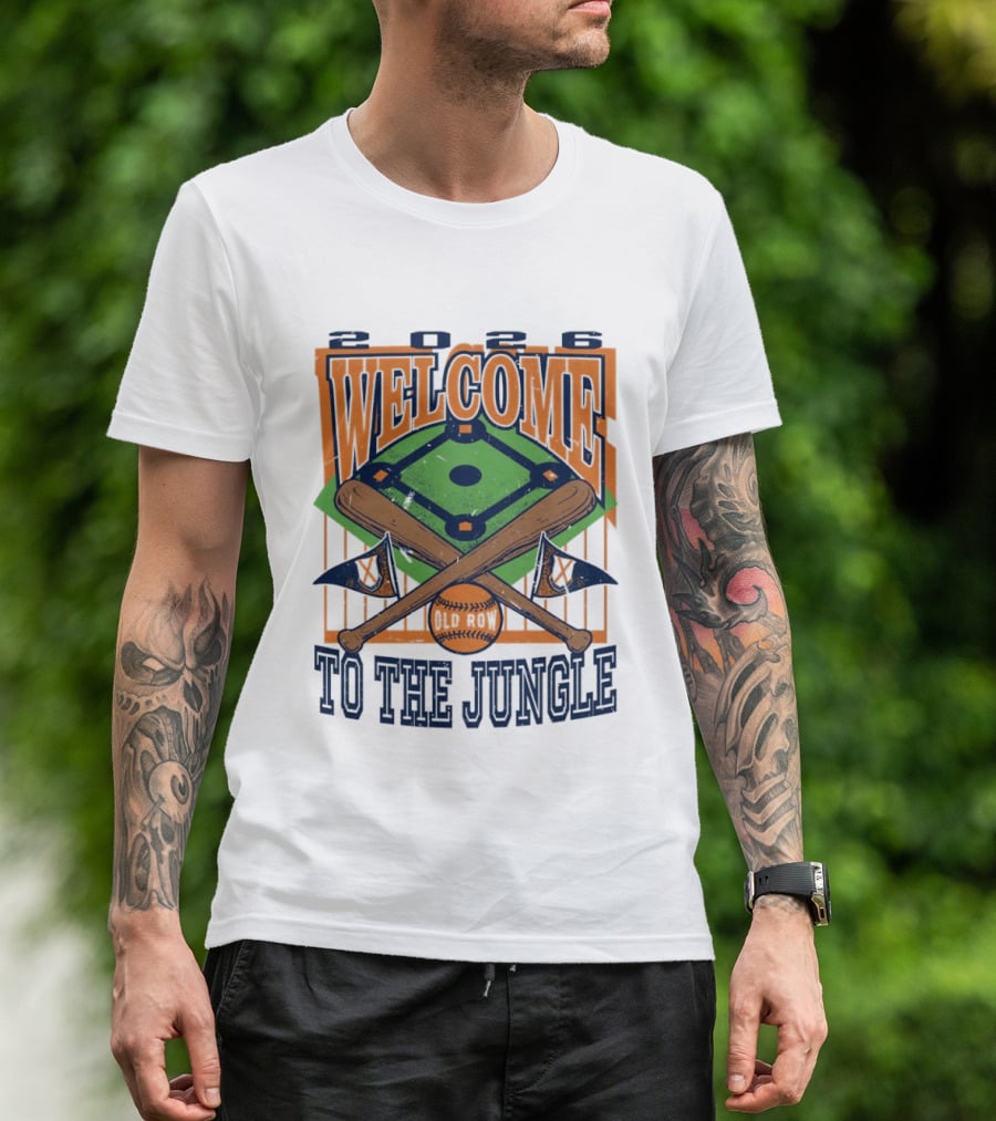 Auburn Tigers 2026 Welcome To The Jungle Baseball Field And Crossed Bats T-Shirt