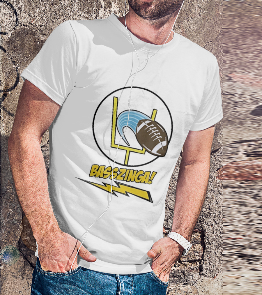 Basszinga Football Wave Goalpost Lightning T-Shirt