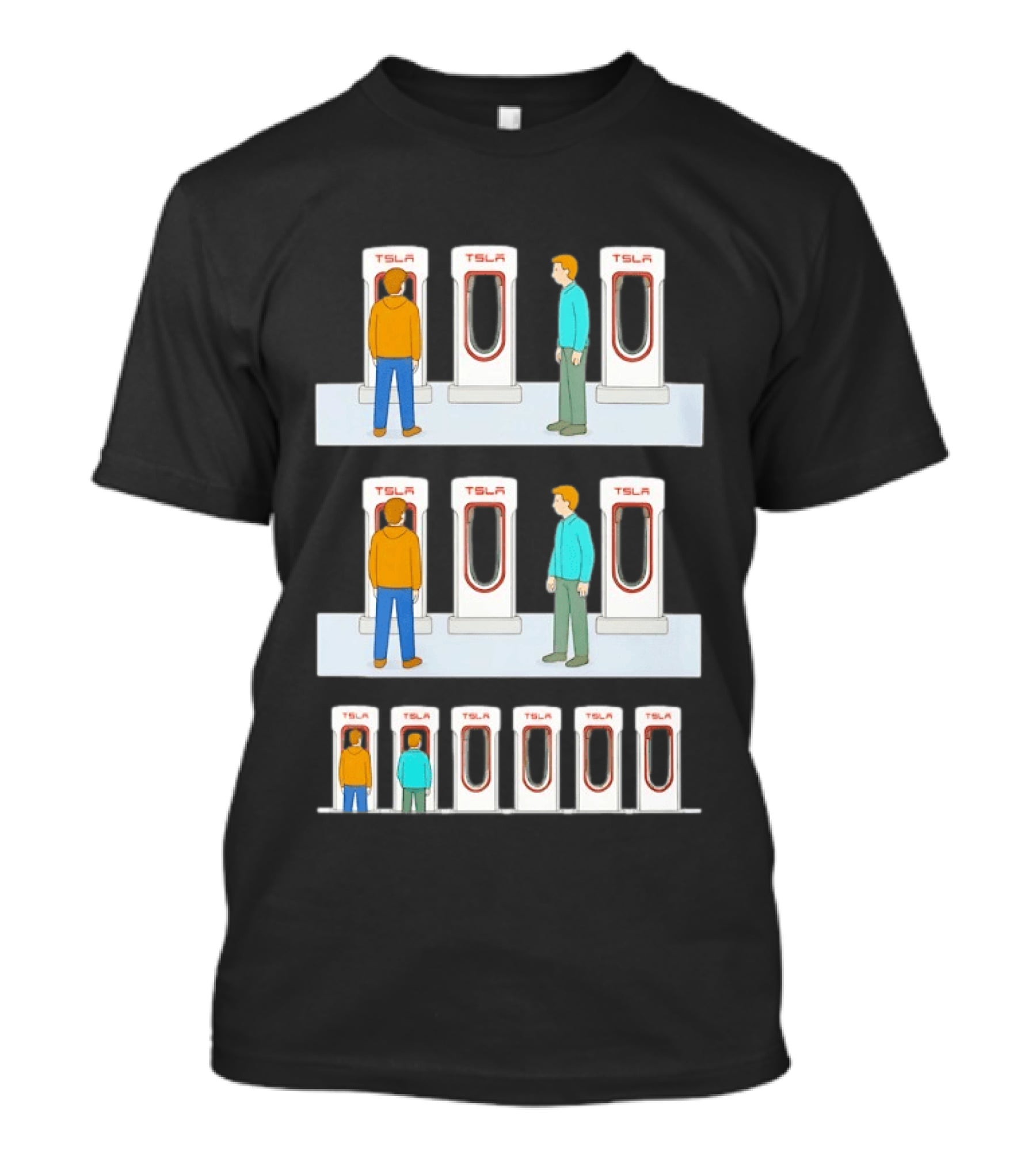 Supercharger Etiquette TSLA Charging Station Queue T-Shirt