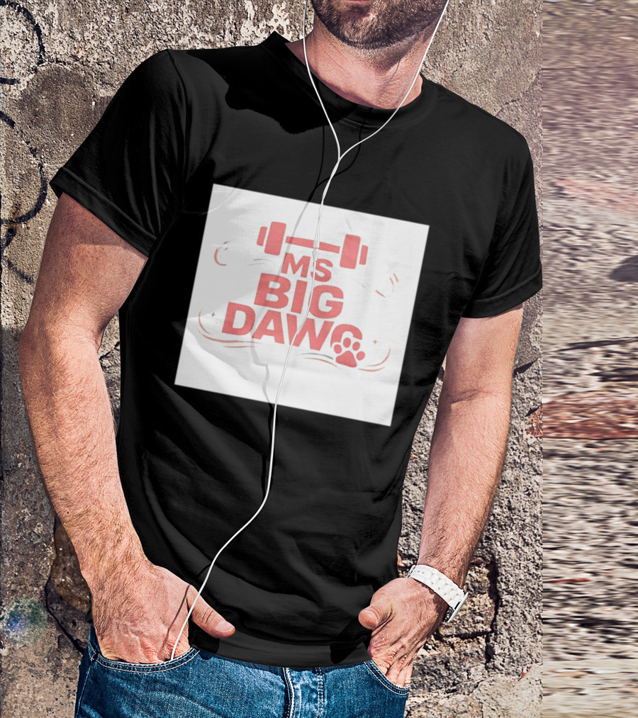 MS Big Dawg Weightlifting Paw Print Fitness T-Shirt