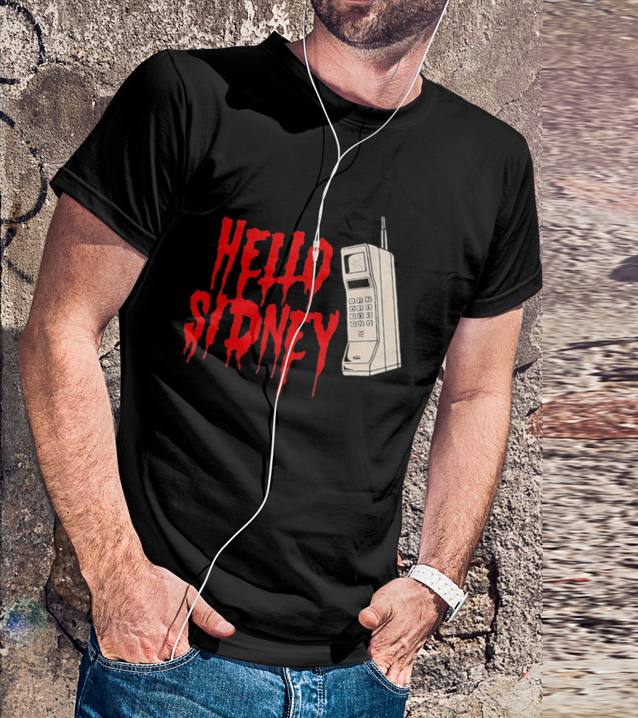 Hello Sidney Scream Movie Vintage Phone Dripping Blood T-Shirt