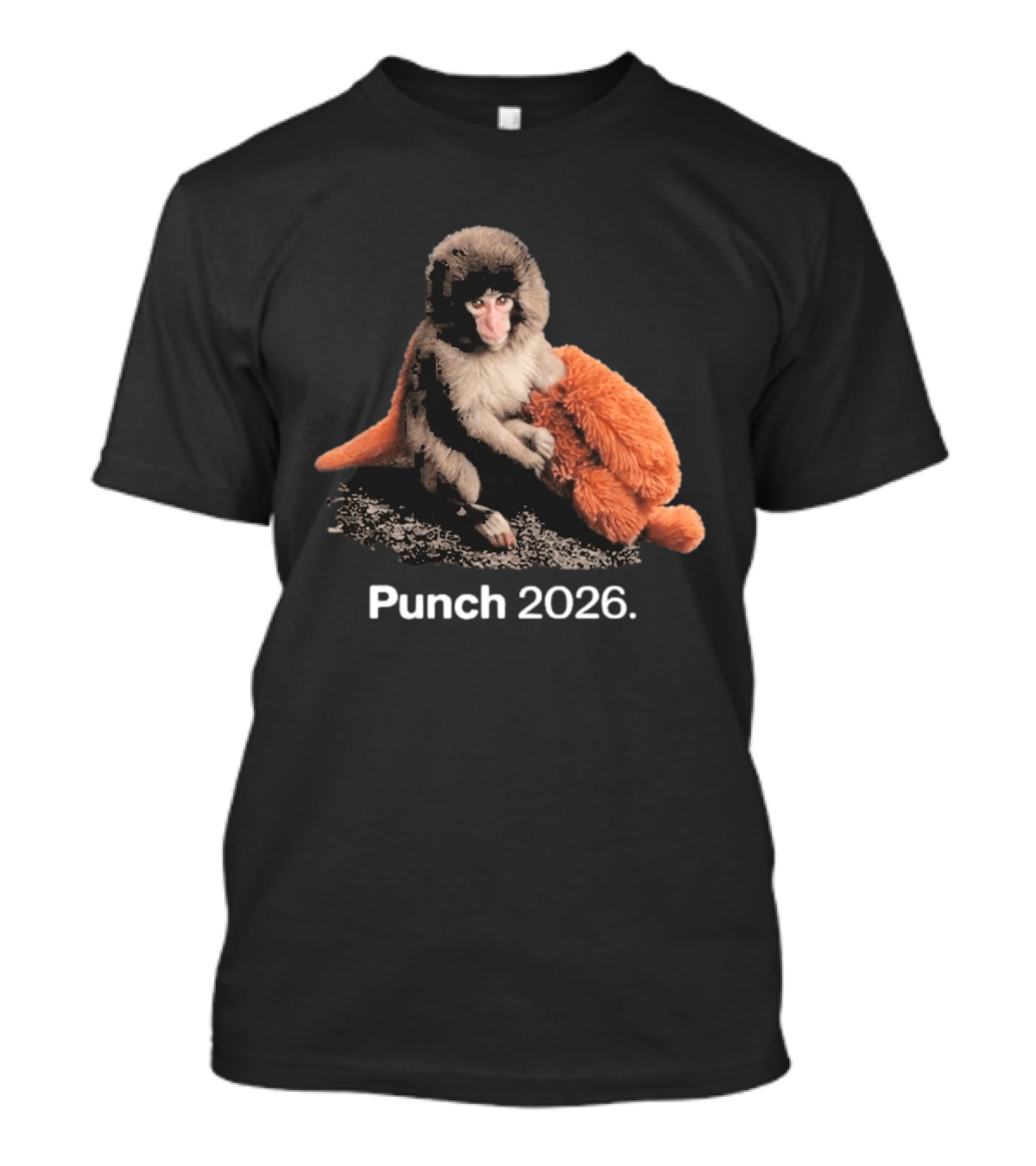 Punch Monkey 2026 Hugging Plush Toy T-Shirt