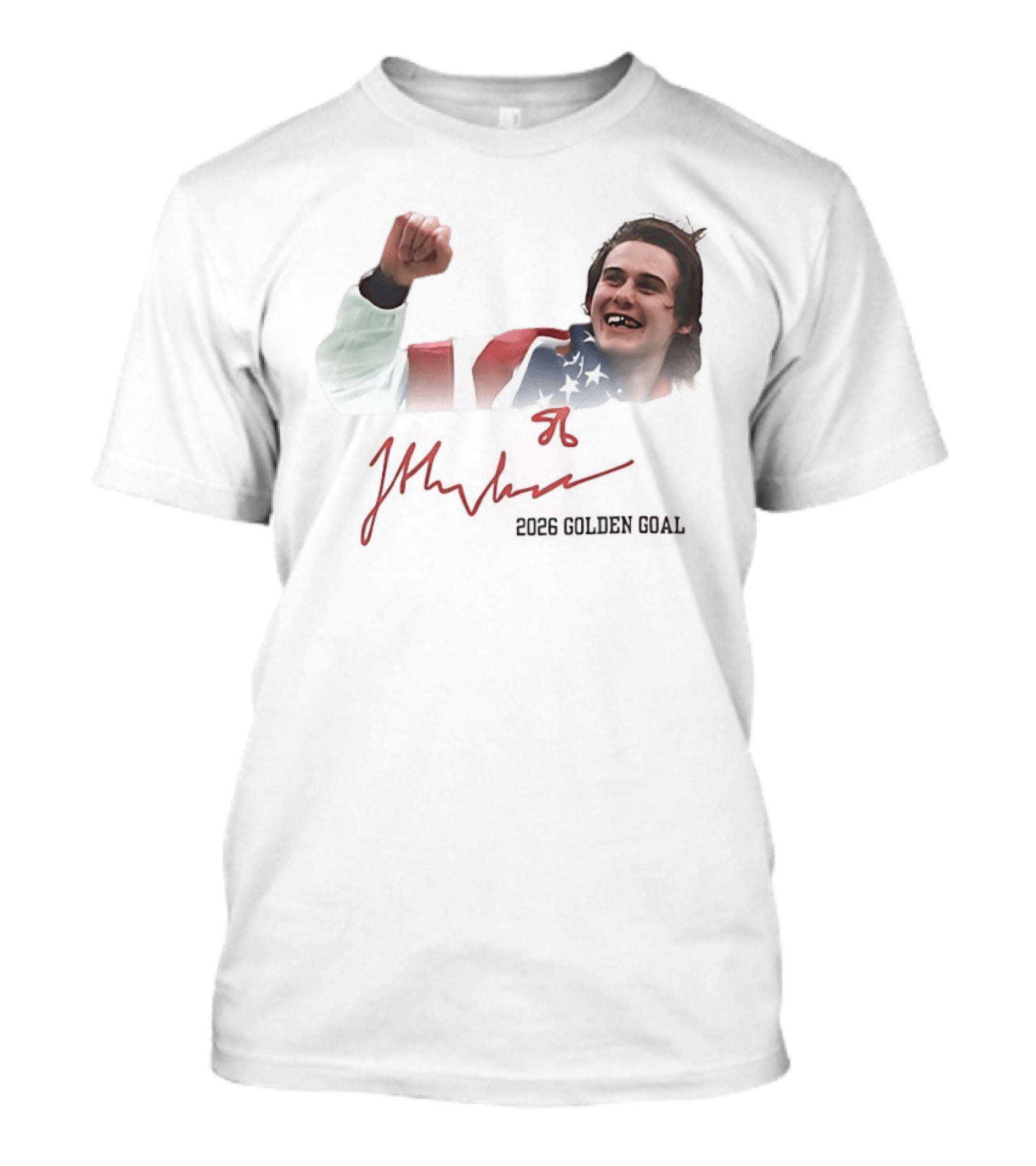 Jack Hughes USA Flag 2026 Golden Goal Celebration T-Shirt