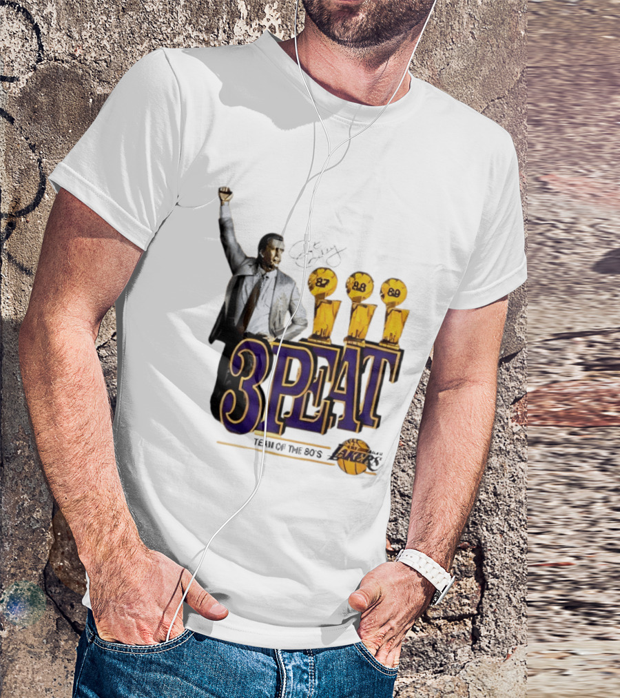 Los Angeles Lakers 3 Peat Team Of The 80s Pat Riley Champions 87 88 89 T-Shirt