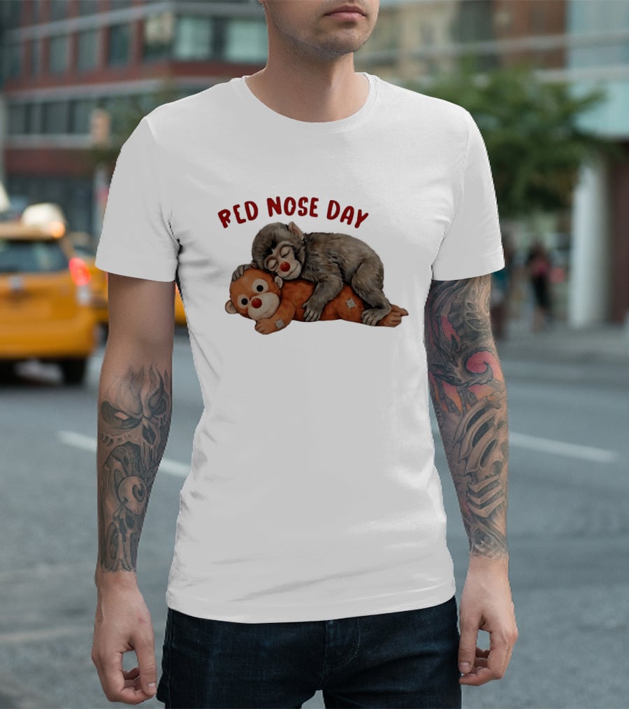 Red Nose Day Punch Monkey And Toy T-Shirt