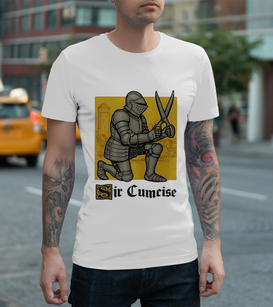 Sir Cumcise Knight Armor With Scissors Medieval T-Shirt