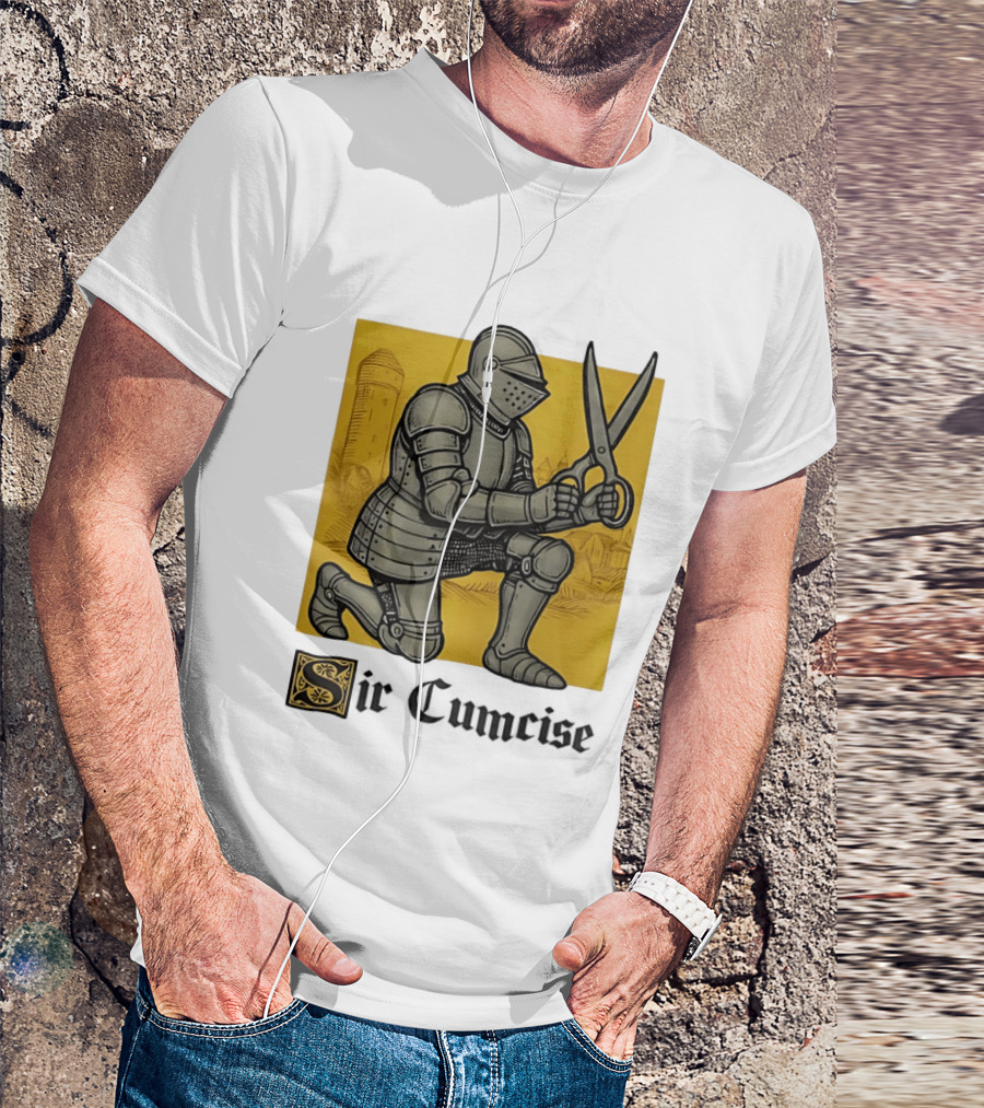 Sir Cumcise Knight Armor With Scissors Medieval T-Shirt