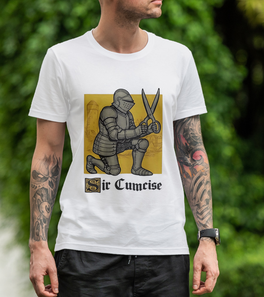Sir Cumcise Knight Armor With Scissors Medieval T-Shirt