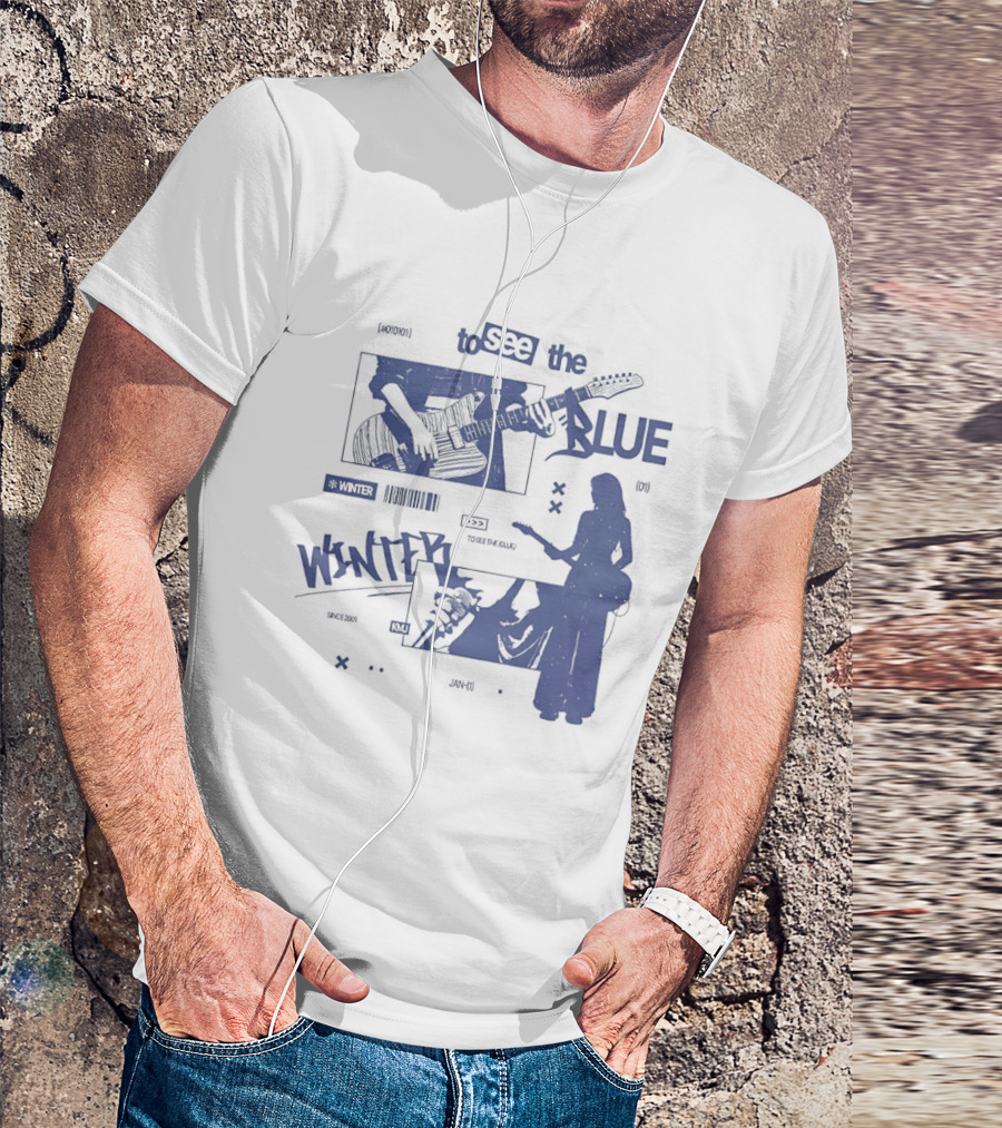 To See The Blue Winter Music Band Guitar T-Shirt