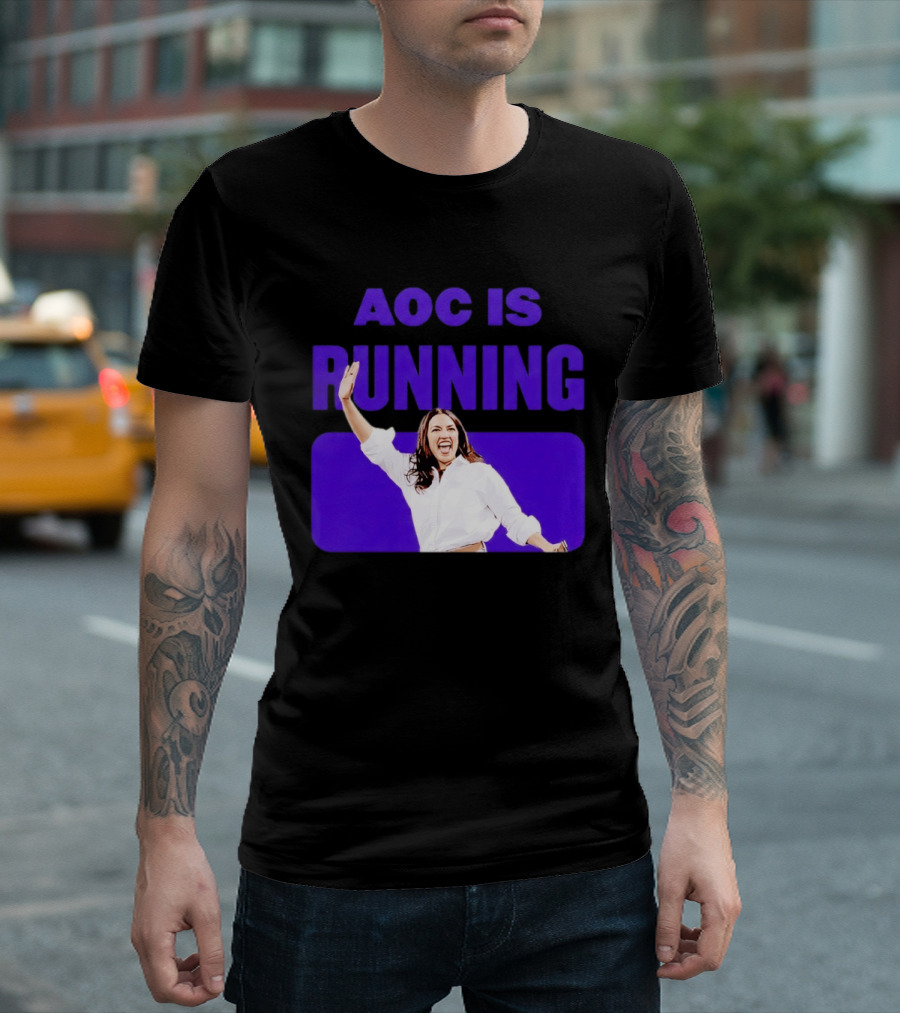 AOC Is Running For President 2028 Bold Campaign Enthusiasm T-Shirt
