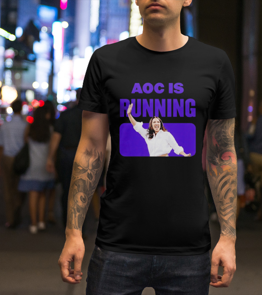 AOC Is Running For President 2028 Bold Campaign Enthusiasm T-Shirt