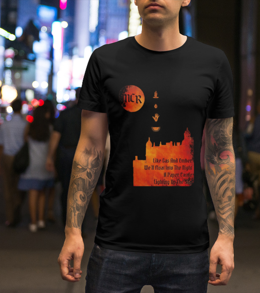 MCR Like Gas And Ember We'll Float Into The Night A Paper Castle Lighting Up The Sky T-Shirt