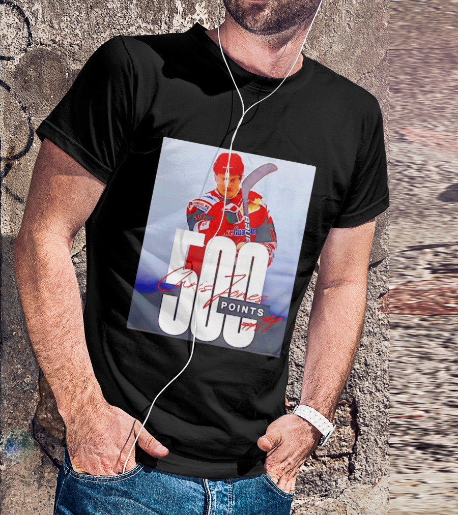 Chris Jones 500 Points Hockey Swindon Wildcats Number 47 T-Shirt