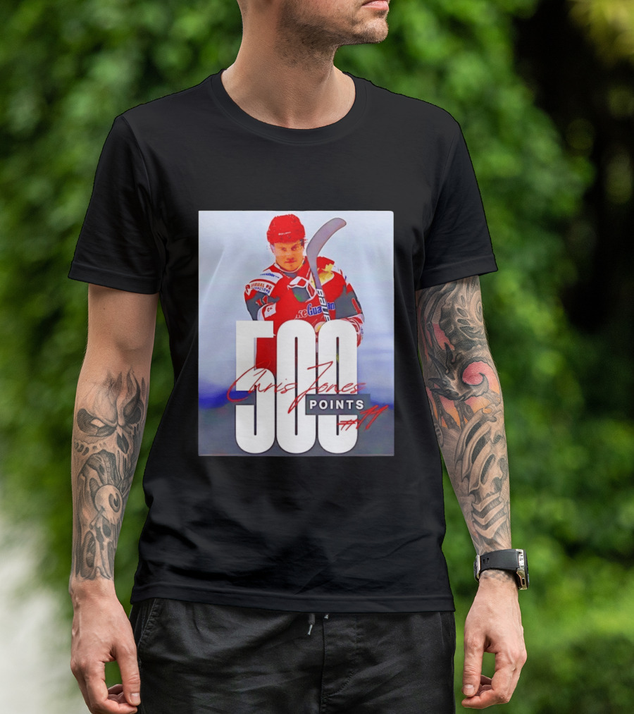 Chris Jones 500 Points Hockey Swindon Wildcats Number 47 T-Shirt