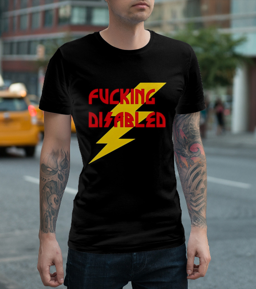 Fcking Disabled Lightning Bolt T-Shirt