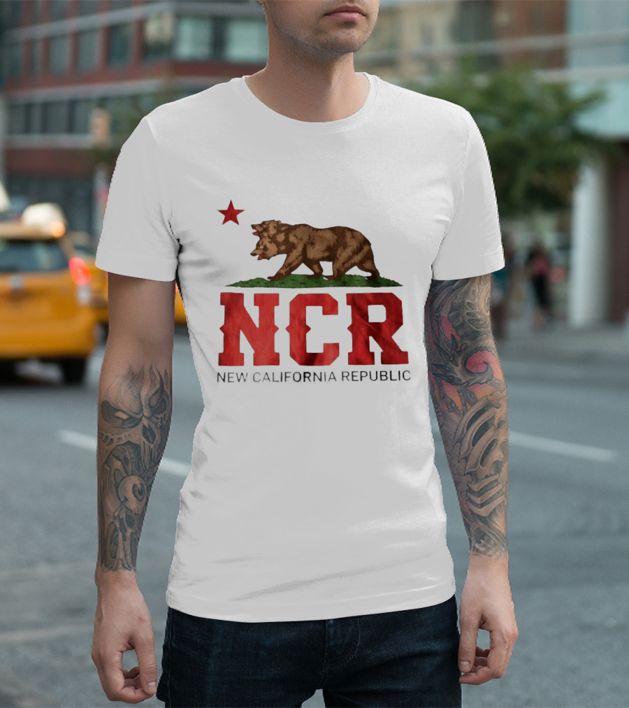 Fallout NCR Bear New California Republic Flag T-Shirt