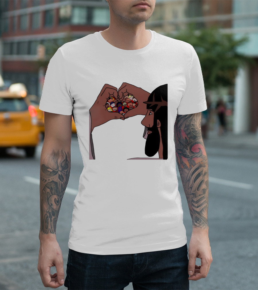 Jesus Love Includes Everyone Heart Hands Diversity Faces T-Shirt