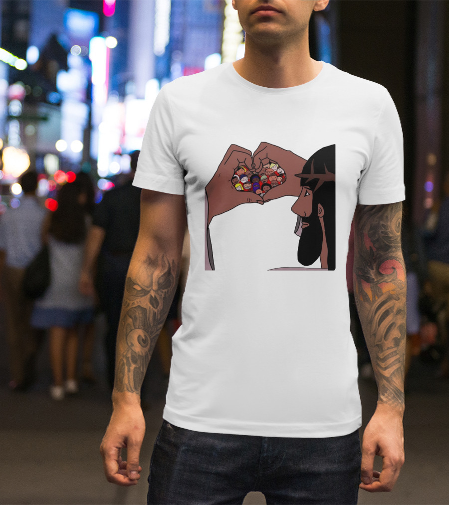 Jesus Love Includes Everyone Heart Hands Diversity Faces T-Shirt