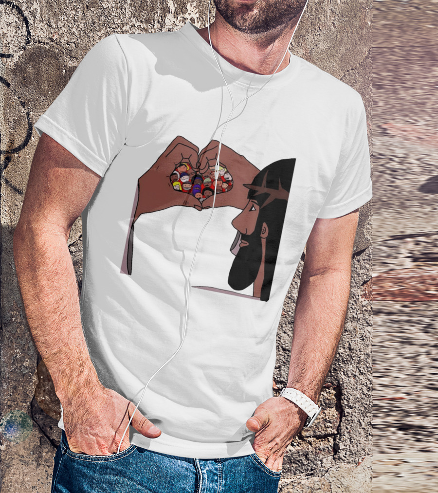 Jesus Love Includes Everyone Heart Hands Diversity Faces T-Shirt