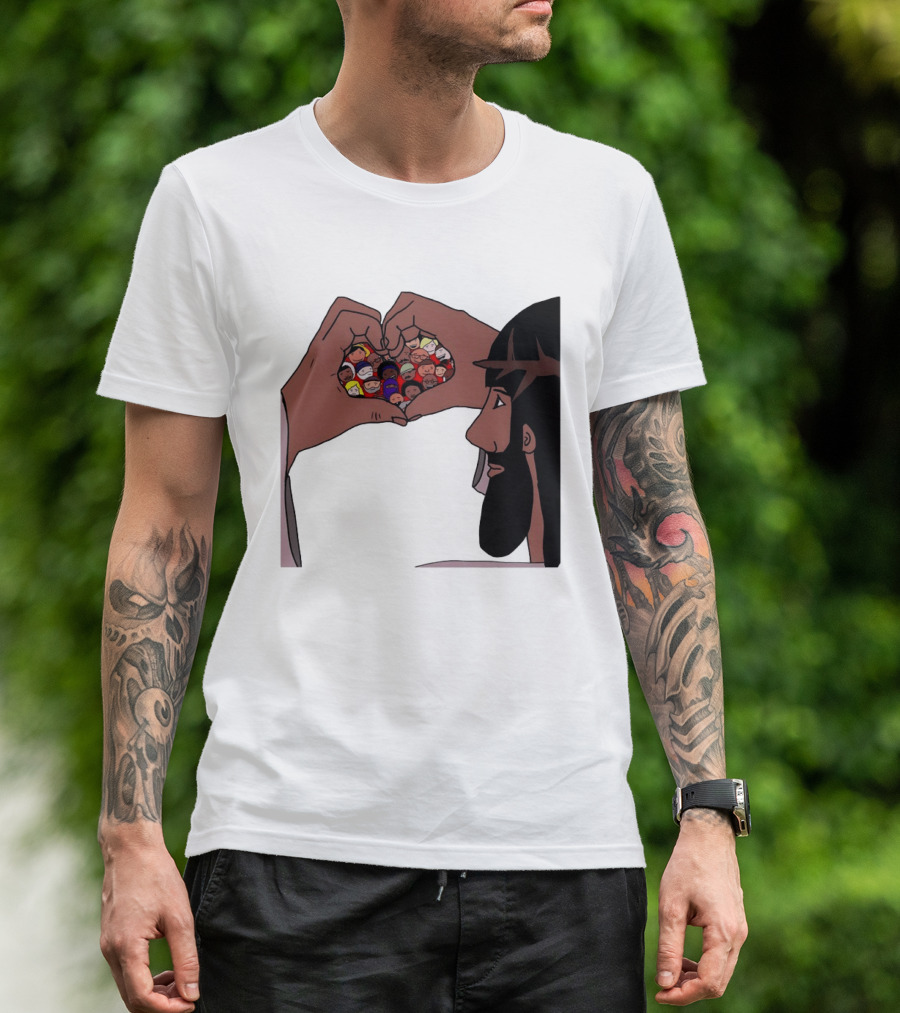 Jesus Love Includes Everyone Heart Hands Diversity Faces T-Shirt