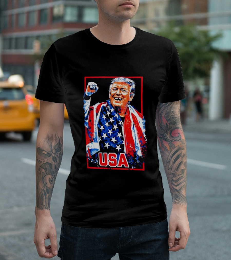 Team USA Hockey Trump USA Patriotic Flag T-Shirt