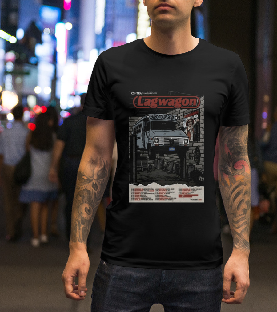Lagwagon Euro Tour 2026 Contra Presents Europe Dates T-Shirt