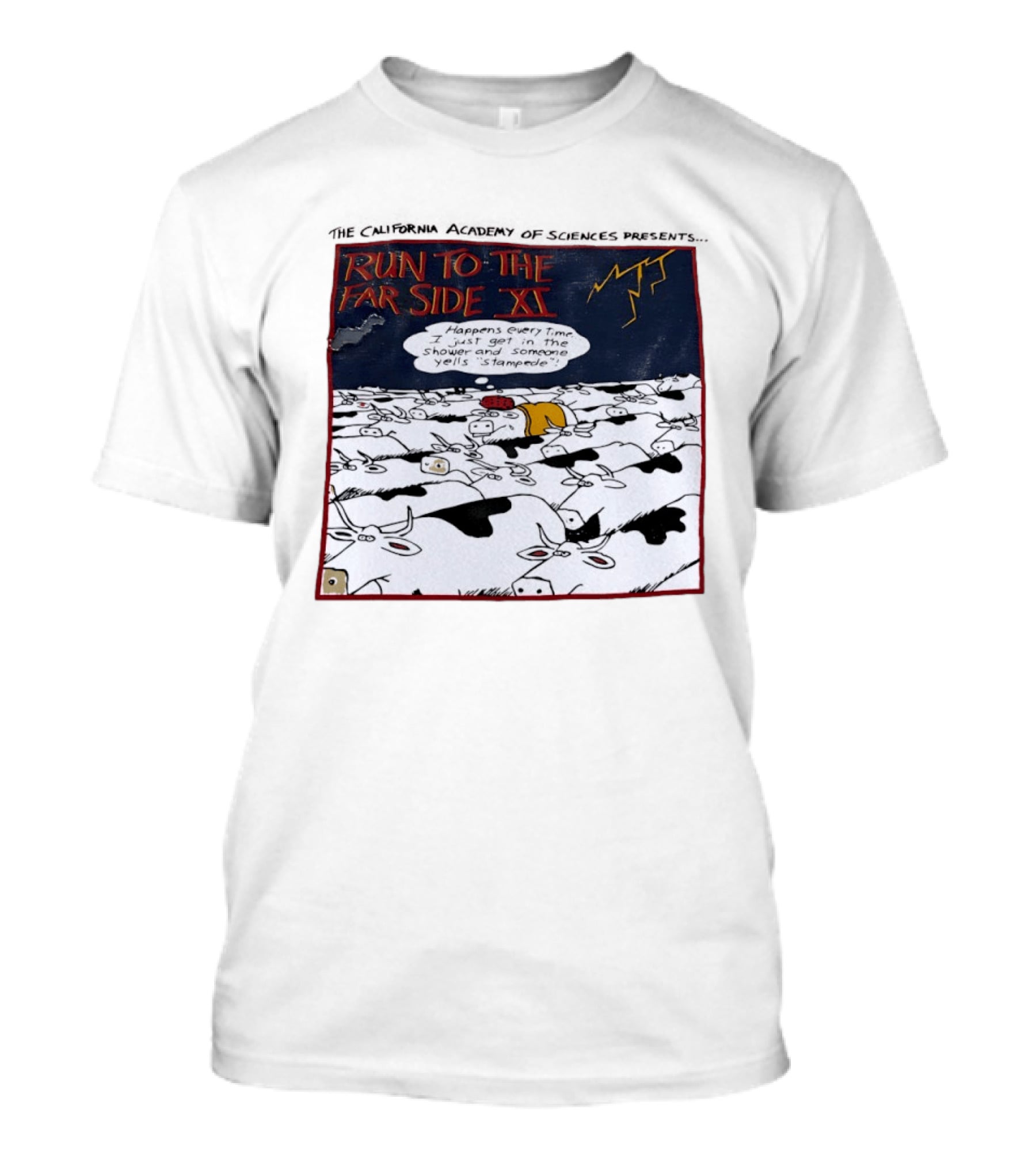 Run To The Far Side XI California Academy Of Sciences Stampede Scene T-Shirt