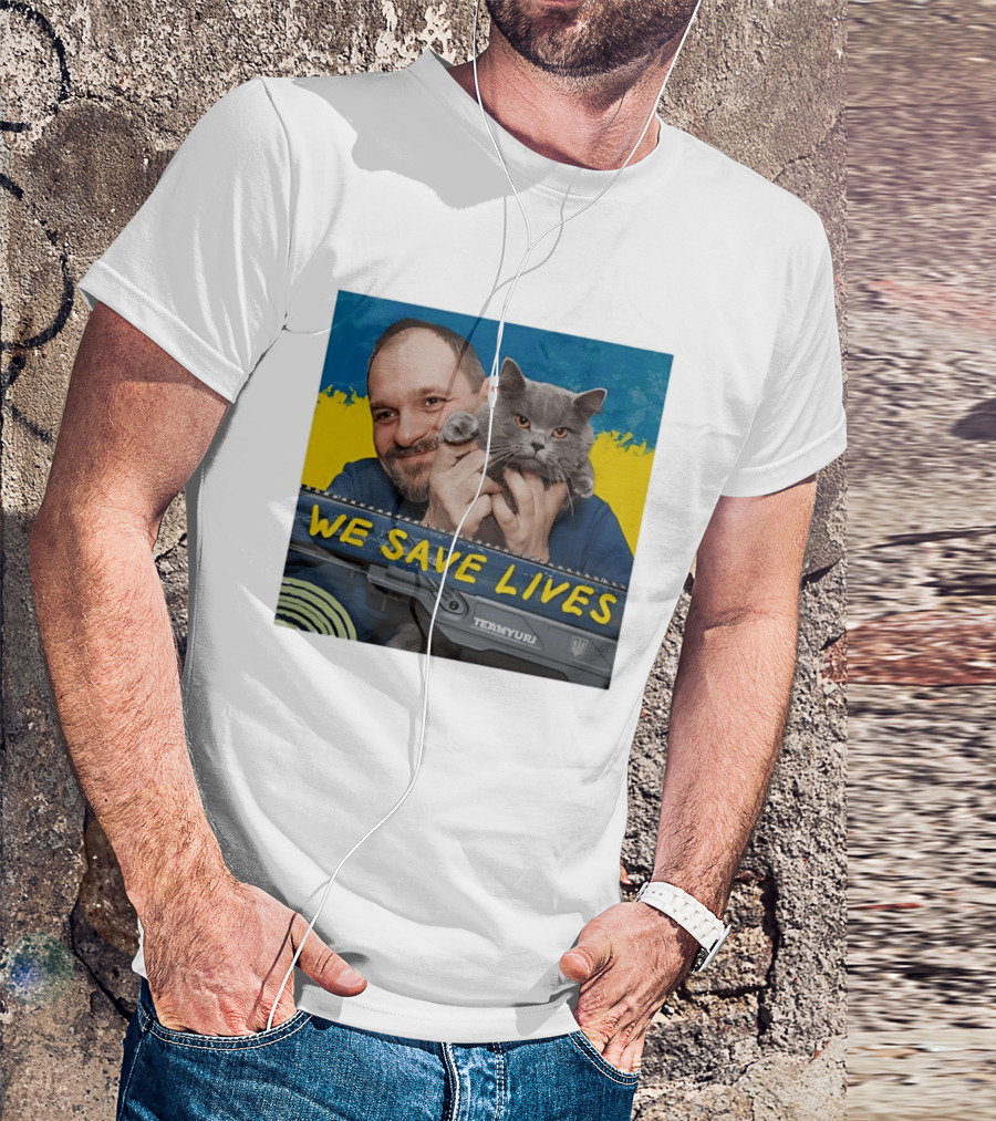 We Save Lives Ukraine Temnyuri Cat T-Shirt