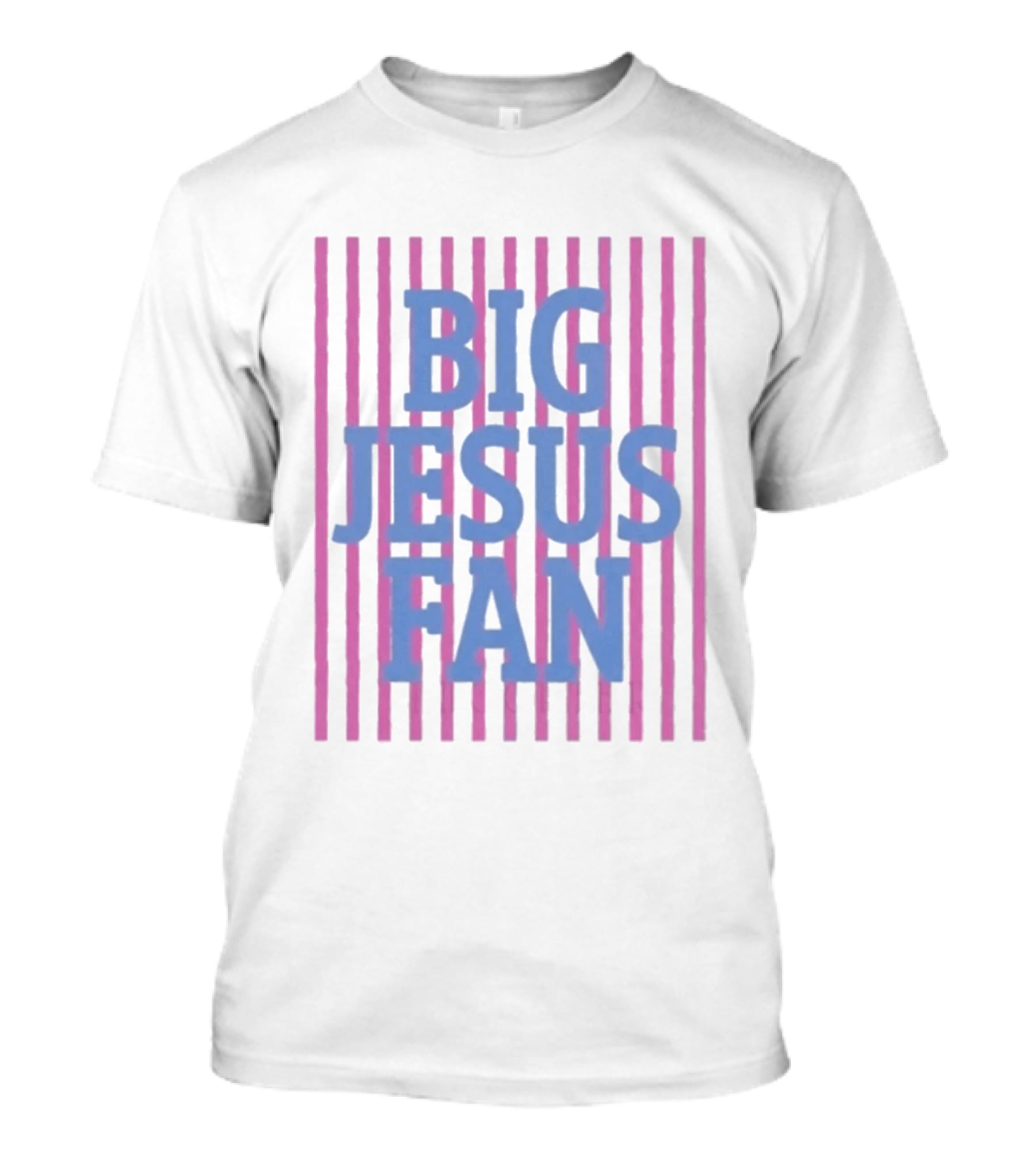 Big Jesus Fan Striped Preppy Christian T-Shirt
