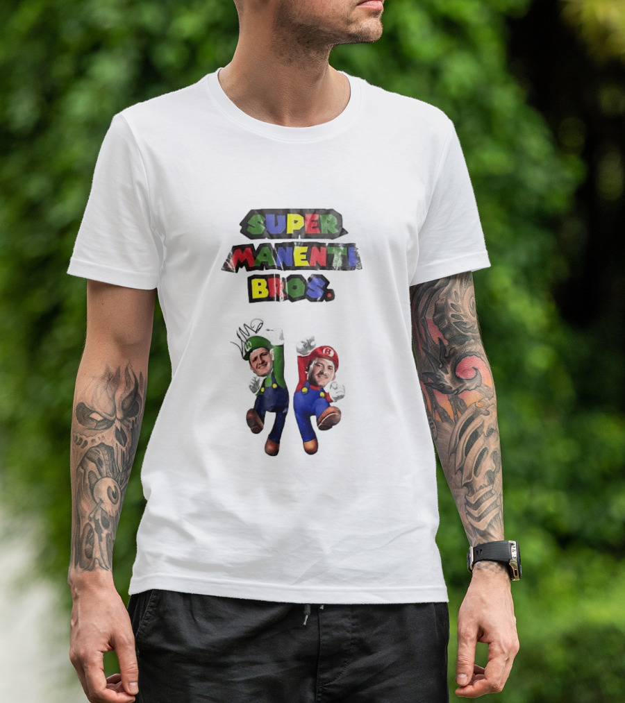 Super Manenti Bros Retro Gaming Adventure T-Shirt