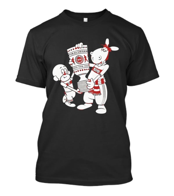 VfB Pokal Affle Und Pferdle Cartoon Celebrating Trophy T-Shirt