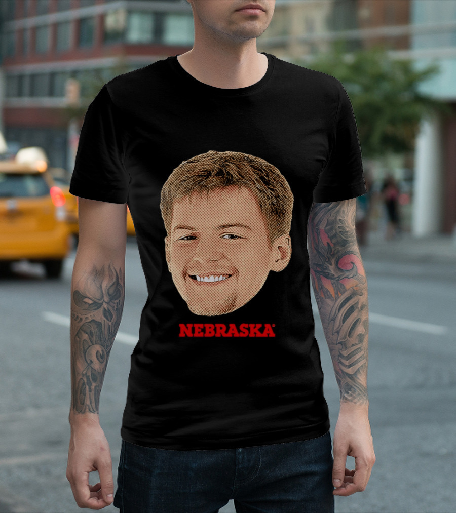 Will Cooper Nebraska Cornhuskers Big Head Image T-Shirt