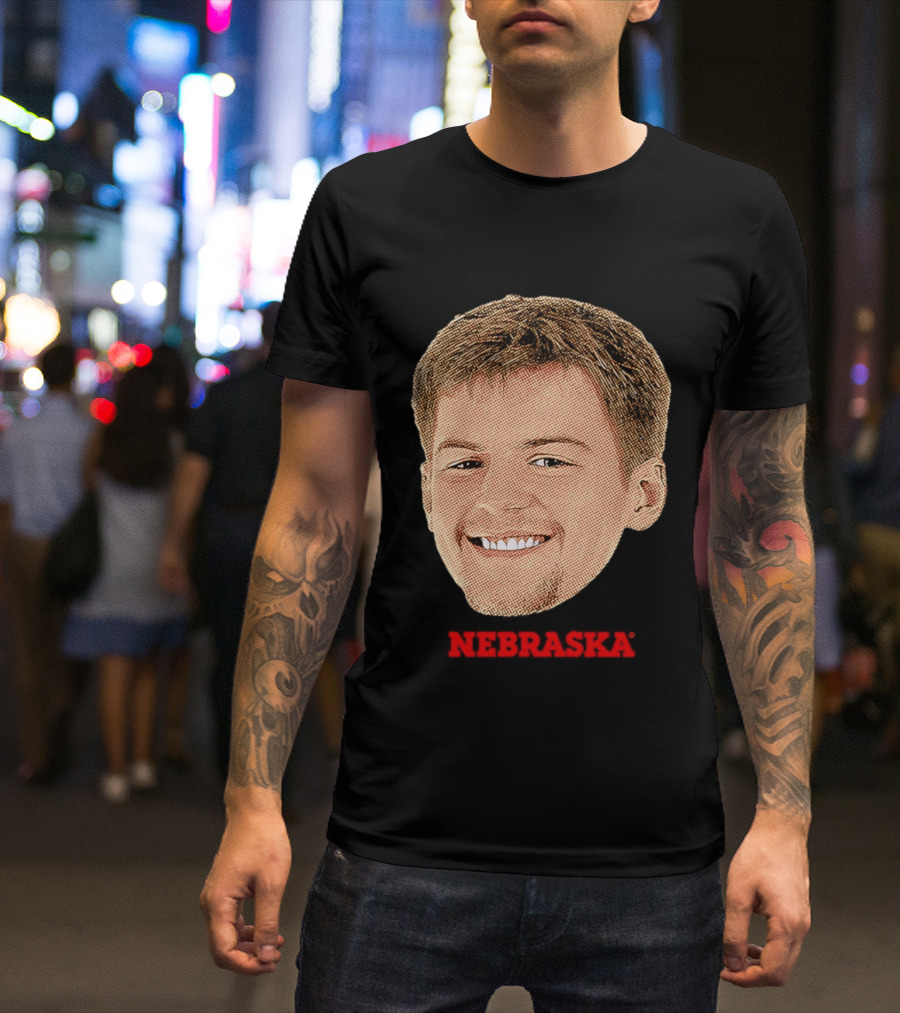 Will Cooper Nebraska Cornhuskers Big Head Image T-Shirt
