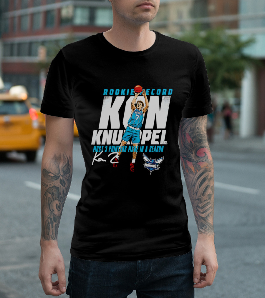 Kon Knueppel Charlotte Hornets Rookie Record Most 3 Pointers Made In A Season T-Shirt