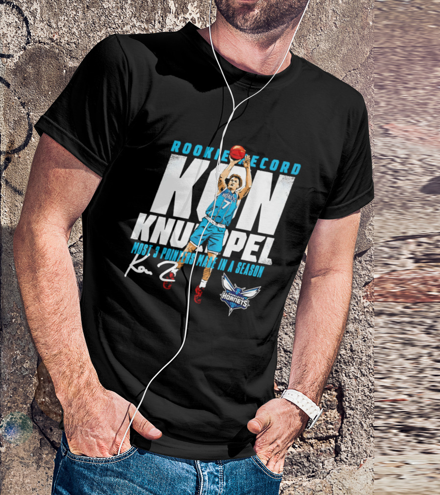 Kon Knueppel Charlotte Hornets Rookie Record Most 3 Pointers Made In A Season T-Shirt