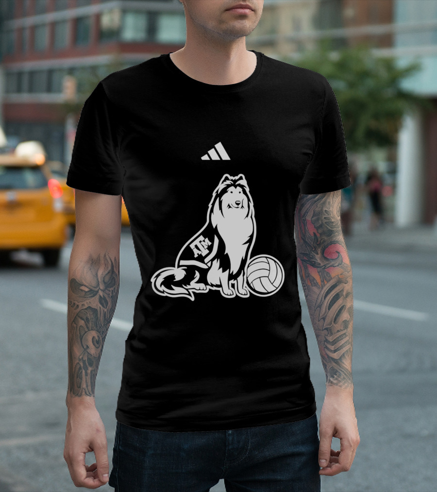 Adidas Texas A&M Aggies Volleyball Reveille Dog T-Shirt